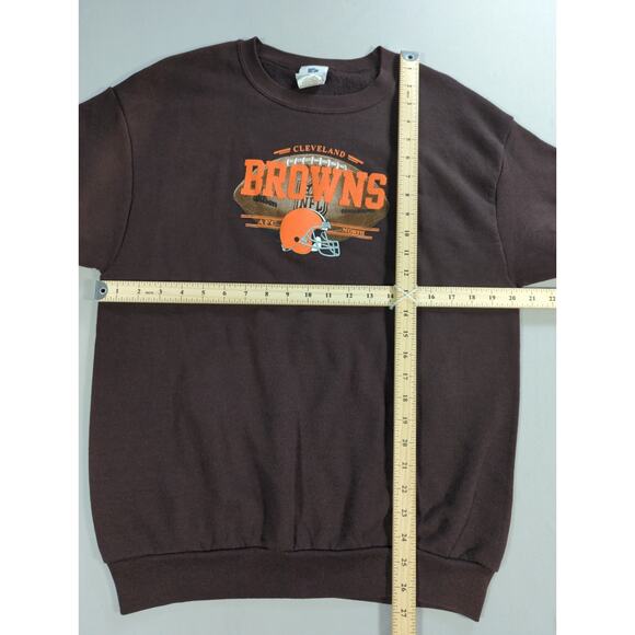 Y2K NFL Team Apparel Cleveland Browns Sweatshirt Brown M Pullover Crewneck - Picture 6 of 12